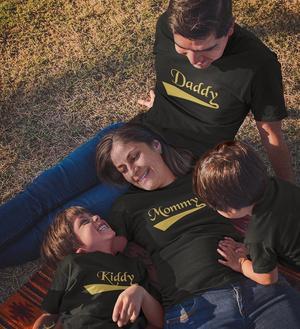 Daddy Mommy Kiddy Family Half Sleeves T-Shirts-KidsFashionVilla