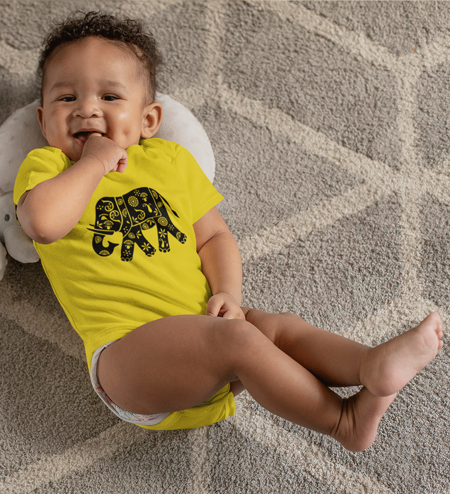 Elephant Abstract Rompers for Baby Boy- FunkyTradition FunkyTradition