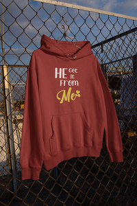 He Got It From Me Mother And Son Red Matching Hoodies- KidsFashionVilla