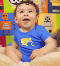 Load image into Gallery viewer, Hipster Elephant Abstract Rompers for Baby Boy- FunkyTradition FunkyTradition
