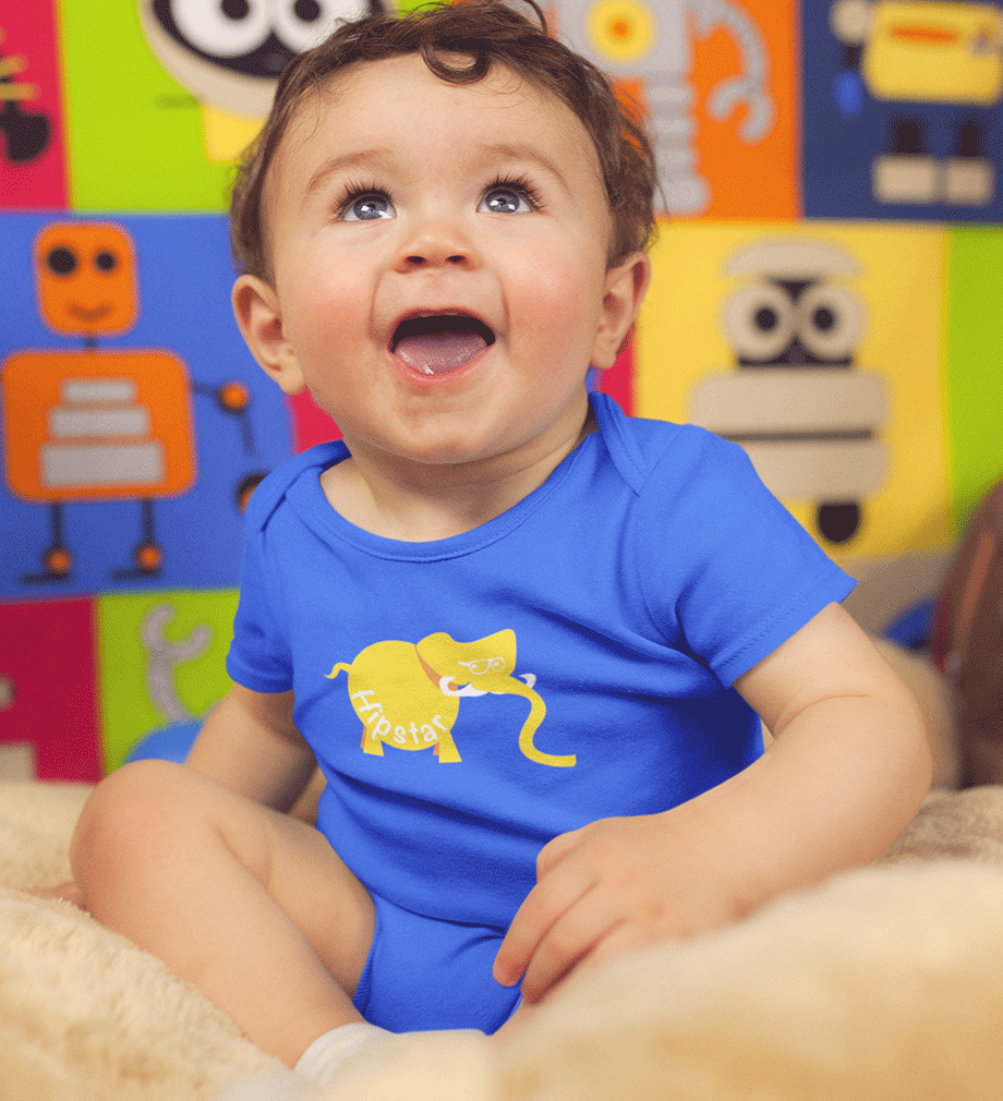 Hipster Elephant Abstract Rompers for Baby Boy- FunkyTradition FunkyTradition