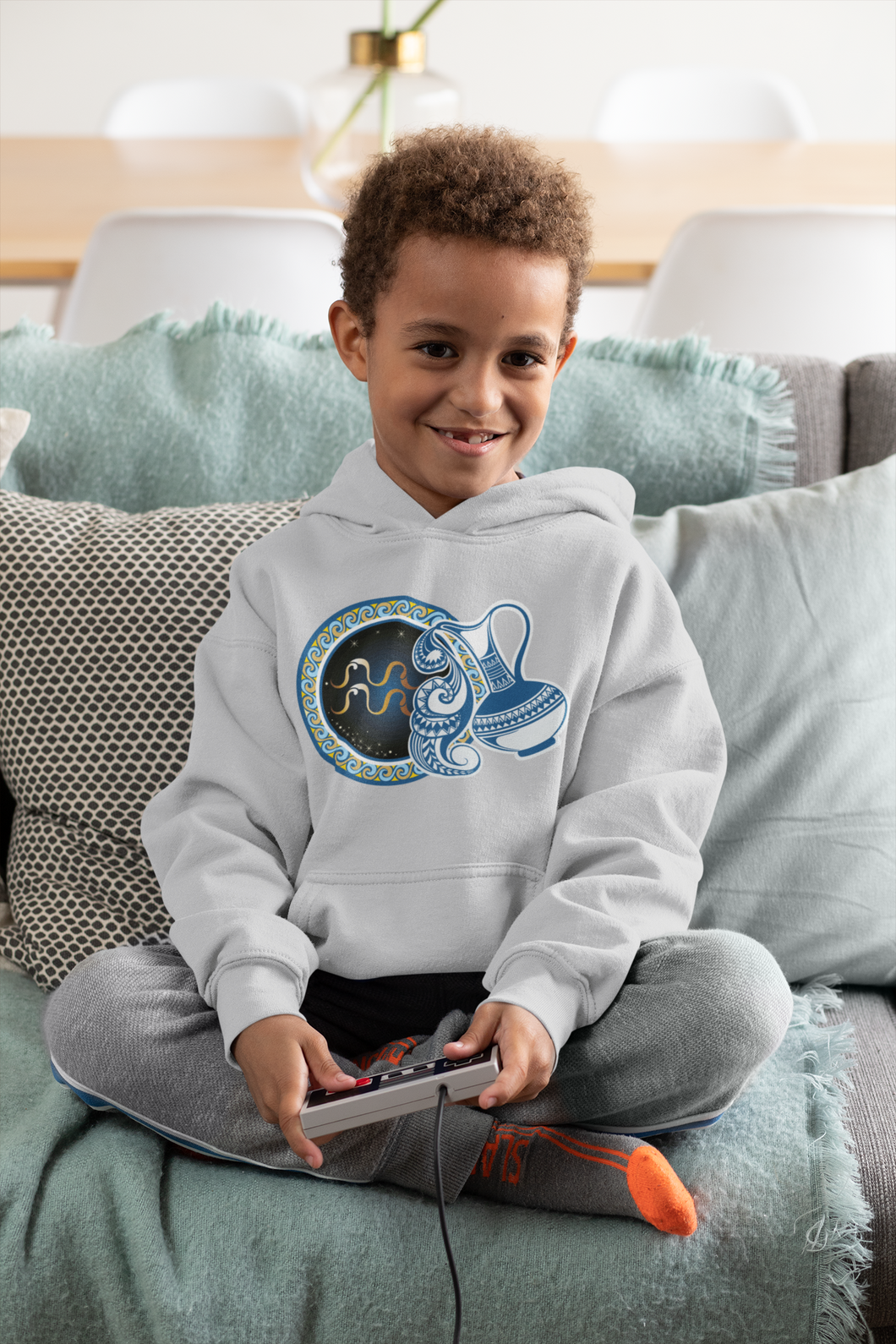 Aquarius Zodiac Sign Boy Hoodies-KidsFashionVilla