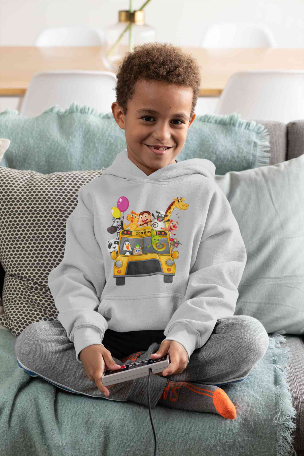 Zoo Bus Cartoon Boy Hoodies-KidsFashionVilla