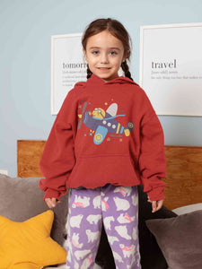 Jumbo Jet Cartoon Girl Hoodies-KidsFashionVilla