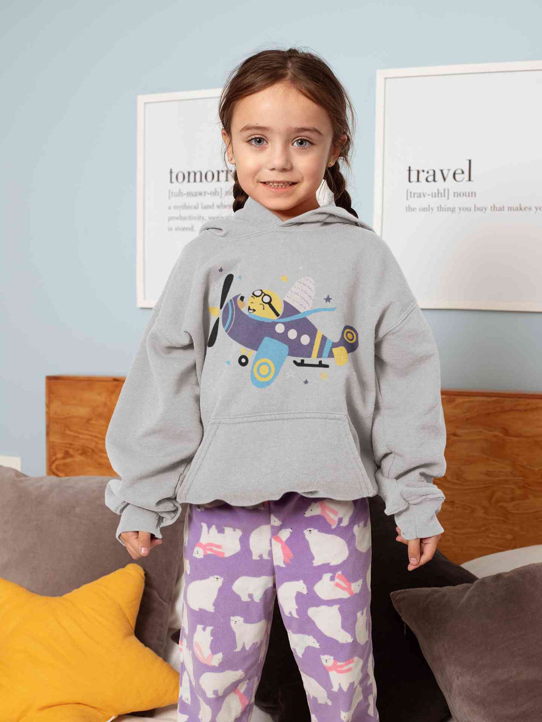 Jumbo Jet Cartoon Girl Hoodies-KidsFashionVilla