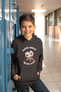 Super Heros Never Sleeps Boy Hoodies-KidsFashionVilla