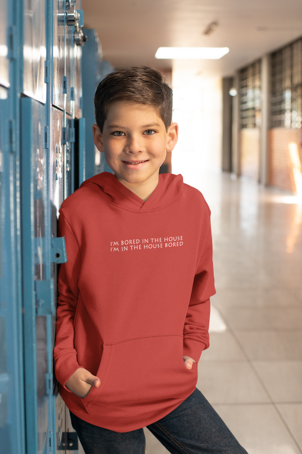 I Am In The Bored House Minimal Boy Hoodies-KidsFashionVilla