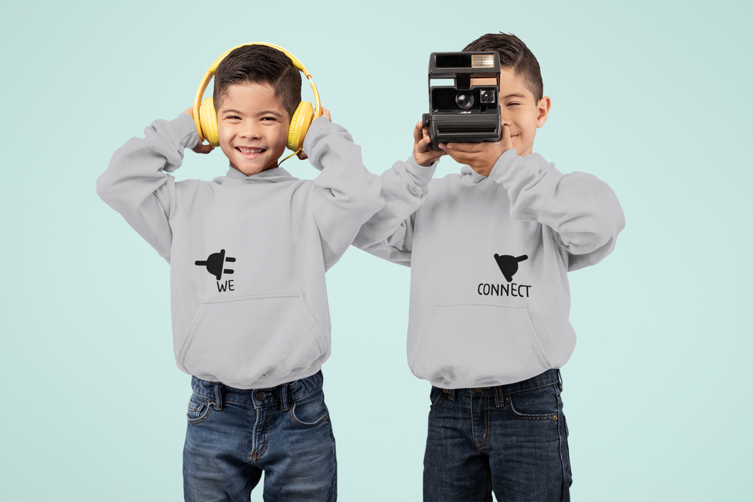 We Connect Twin Brother Kids Matching Hoodies -KidsFashionVilla