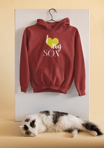 I Love My Mom Mother And Son Red Matching Hoodies- KidsFashionVilla