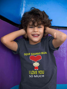Custom Name I love My Bua So Much Half Sleeves T-Shirt for Boy-KidsFashionVilla