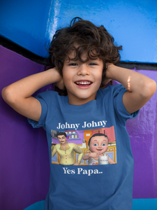 Johny Johny Yes Papa Poem Half Sleeves T-Shirt for Boy-KidsFashionVilla
