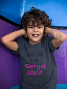 ROKING THE GANJU LOOK Half Sleeves T-Shirt for Boy-KidsFashionVilla