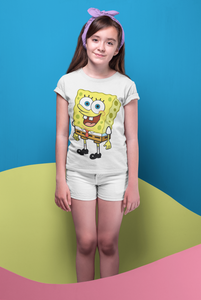 Cute Cartoon Half Sleeves T-Shirt For Girls -KidsFashionVilla