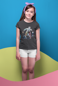 Superhero Half Sleeves T-Shirt For Girls -KidsFashionVilla