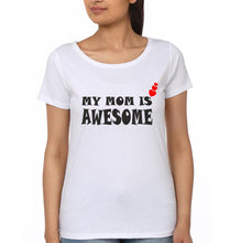 Load image into Gallery viewer, My Mom Is Awesome &amp; My Kid Is Awesome Mother and Daughter Matching T-Shirt- KidsFashionVilla
