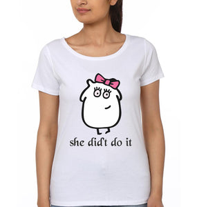 She Did It & She Did't Do It Mother and Daughter Matching T-Shirt- KidsFashionVilla