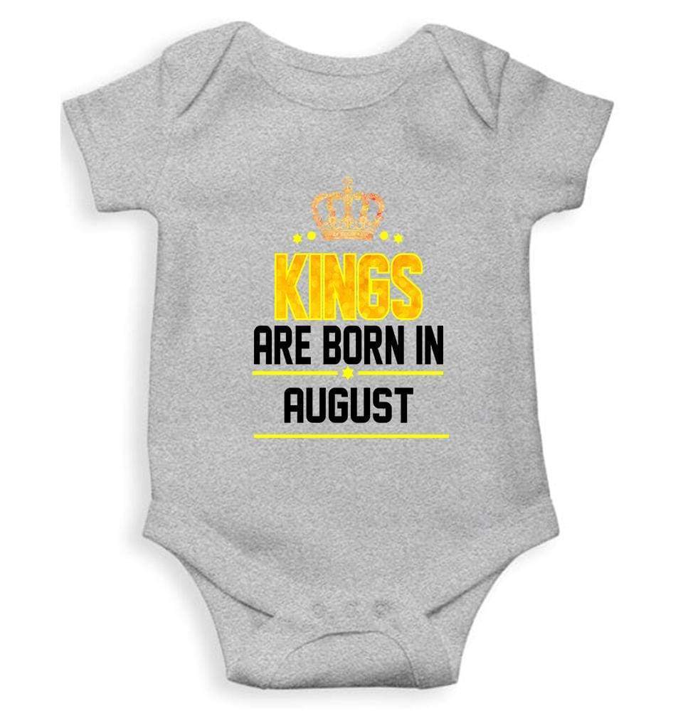 Kings are born in August Rompers for Baby Boy- FunkyTradition FunkyTradition