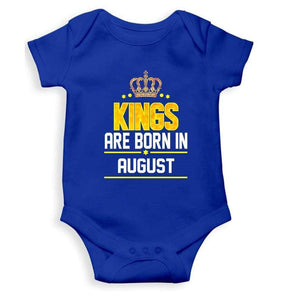 Kings are born in August Rompers for Baby Boy- FunkyTradition FunkyTradition