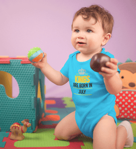 Kings are born in July Rompers for Baby Boy- FunkyTradition FunkyTradition