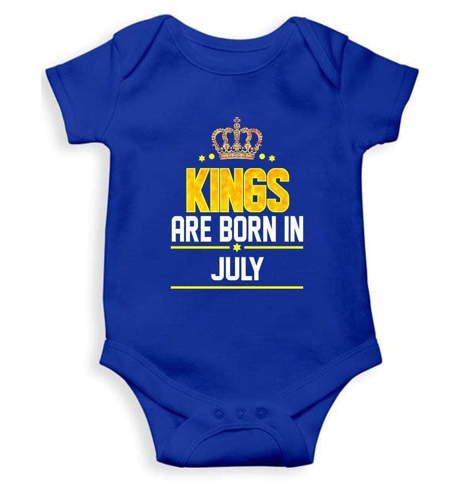 Kings are born in July Rompers for Baby Boy- FunkyTradition FunkyTradition