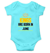 Load image into Gallery viewer, Kings are born in June Rompers for Baby Boy- FunkyTradition FunkyTradition
