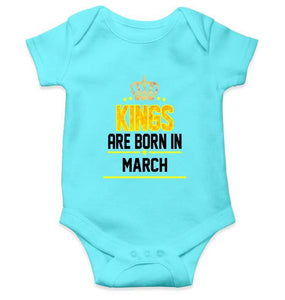 Kings are born in March Rompers for Baby Boy - FunkyTradition FunkyTradition