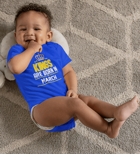 Kings are born in March Rompers for Baby Boy- FunkyTradition FunkyTradition