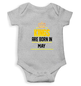 Kings are born in May Rompers for Baby Boy- FunkyTradition FunkyTradition