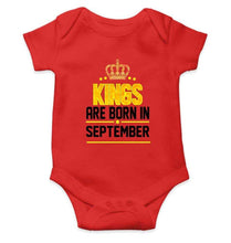 Load image into Gallery viewer, Kings are born in September Rompers for Baby Boy- FunkyTradition FunkyTradition
