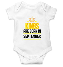 Load image into Gallery viewer, Kings are born in September Rompers for Baby Boy- FunkyTradition FunkyTradition
