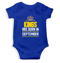 Load image into Gallery viewer, Kings are born in September Rompers for Baby Boy- FunkyTradition FunkyTradition
