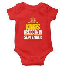 Load image into Gallery viewer, Kings are born in September Rompers for Baby Boy- FunkyTradition FunkyTradition
