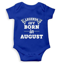 Load image into Gallery viewer, Legends are born in August Rompers for Baby Boy- FunkyTradition FunkyTradition
