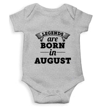 Load image into Gallery viewer, Legends are born in August Rompers for Baby Boy- FunkyTradition FunkyTradition
