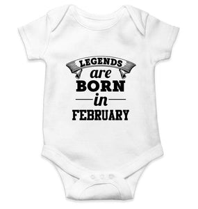 Legends are born in February Rompers for Baby Boy- FunkyTradition FunkyTradition