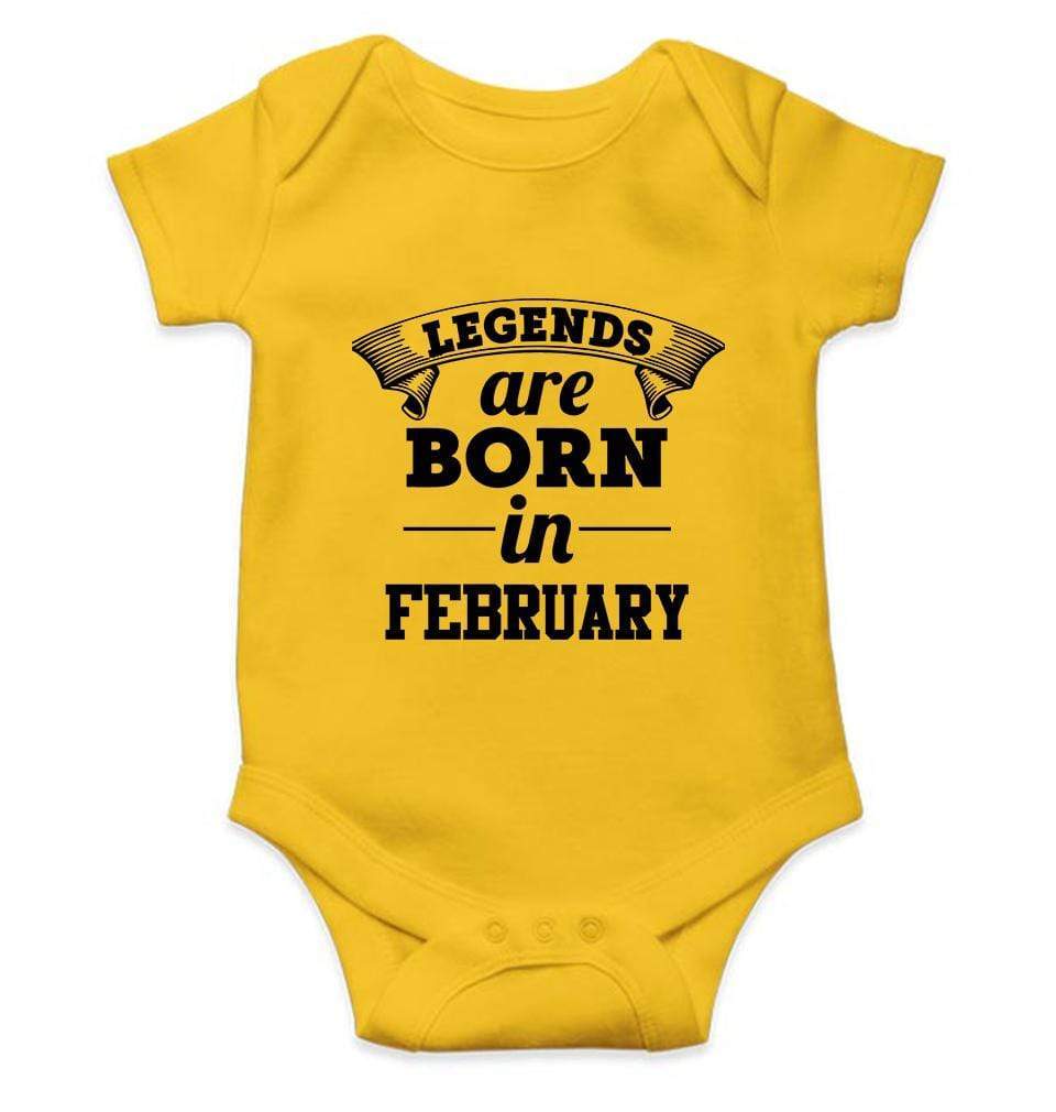 Legends are born in February Rompers for Baby Boy- FunkyTradition FunkyTradition