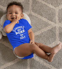 Load image into Gallery viewer, Legends are born in July Rompers for Baby Boy- FunkyTradition FunkyTradition
