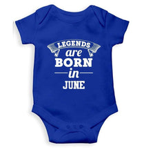 Load image into Gallery viewer, Legends are born in June Rompers for Baby Boy- FunkyTradition FunkyTradition
