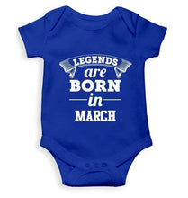 Load image into Gallery viewer, Legends are born in March Rompers for Baby Boy- FunkyTradition FunkyTradition
