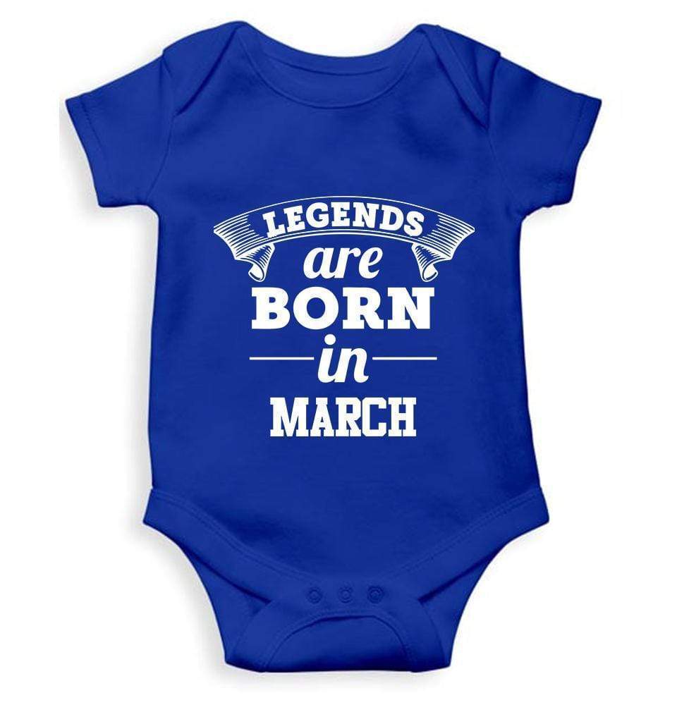 Legends are born in March Rompers for Baby Boy- FunkyTradition FunkyTradition