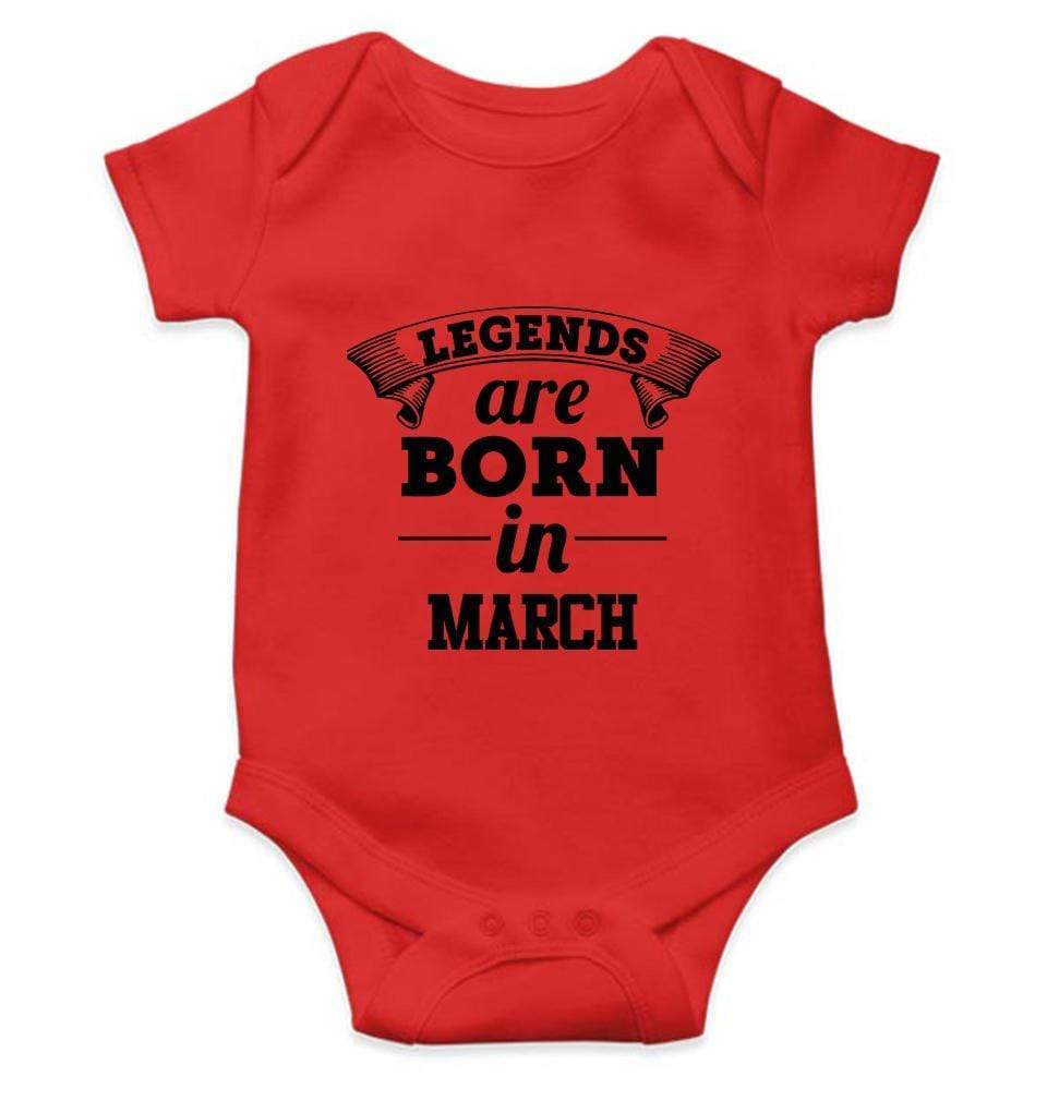 Legends are born in March Rompers for Baby Boy- FunkyTradition FunkyTradition