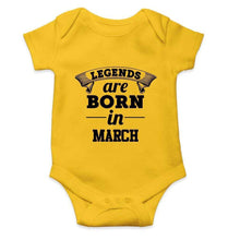 Load image into Gallery viewer, Legends are born in March Rompers for Baby Boy- FunkyTradition FunkyTradition
