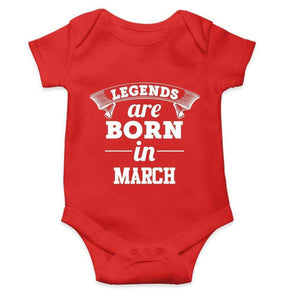 Legends are Born in March Rompers for Baby Girl- FunkyTradition FunkyTradition