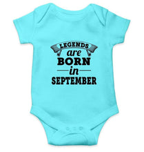 Load image into Gallery viewer, Legends are born in September Rompers for Baby Boy- FunkyTradition FunkyTradition
