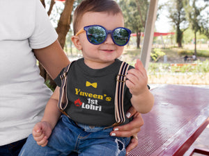 Custom Baby Name First Lohri Half Sleeves T-Shirt for Boy-KidsFashionVilla