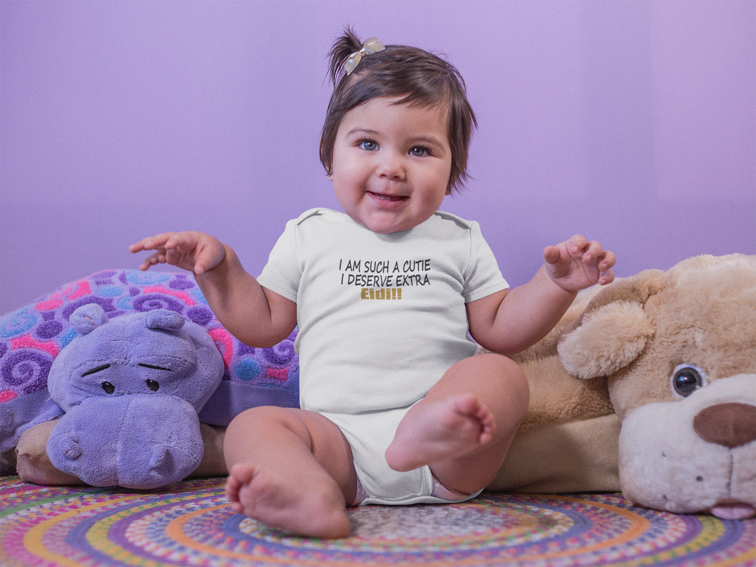 I Am Such A Cutie I Deserve Extra Eid Rompers for Baby Girl- KidsFashionVilla