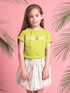 La Casa De Papel Money Heist Half Sleeves T-Shirt For Girls -KidsFashionVilla