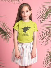 Load image into Gallery viewer, The North Remembers Web Series Half Sleeves T-Shirt For Girls -KidsFashionVilla
