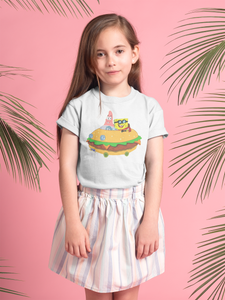 Cute Cartoon Half Sleeves T-Shirt For Girls -KidsFashionVilla