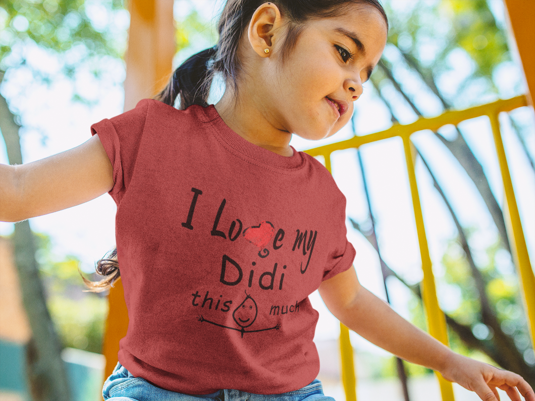 I Love My Didi Half Sleeves T-Shirt For Girls -KidsFashionVilla